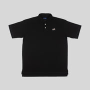 Black Cotton Pique Polo Shirt