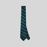 Jesse Spitzer Blue & Green Striped Silk Tie Made in Italy 