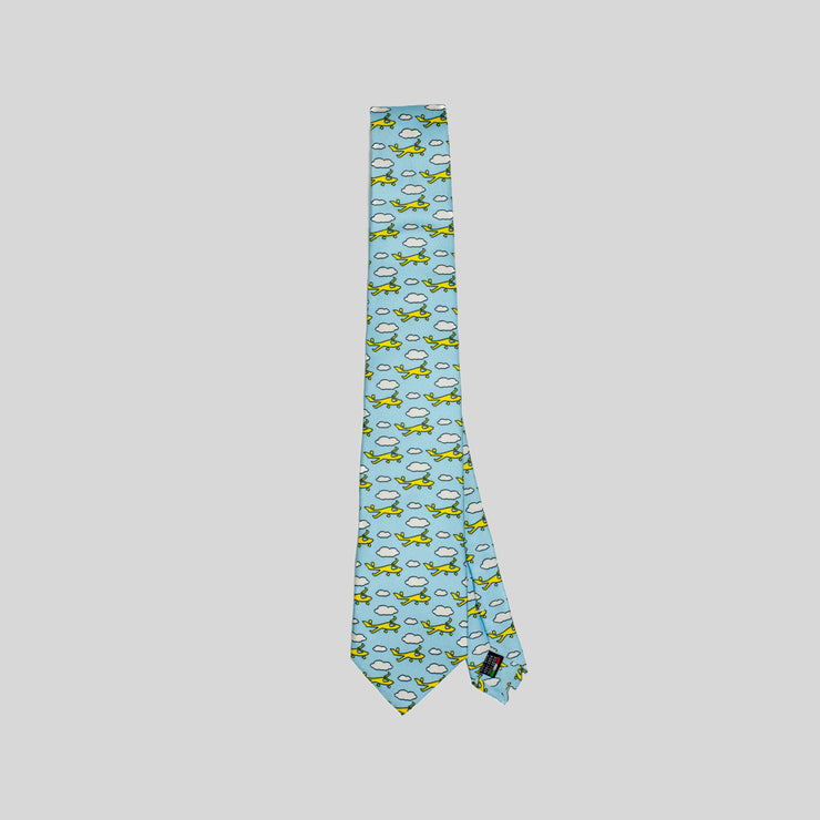Jesse Spitzer Jetsetter Airplane Silk Tie Made in Italy 
