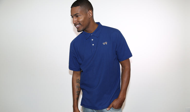 Navy Blue Cotton Pique Polo Shirt