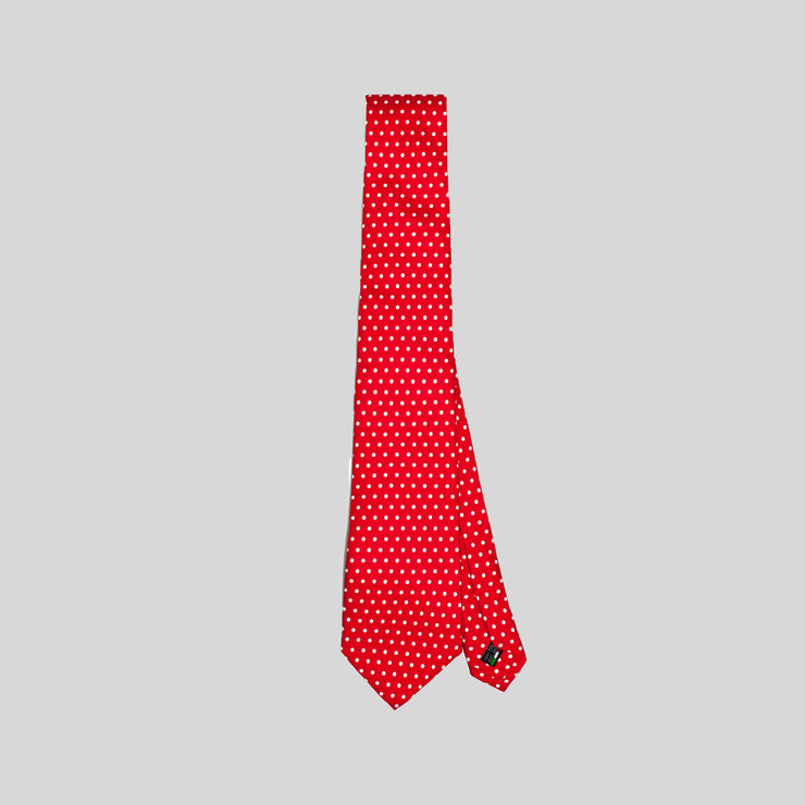 Jesse Spitzer Red Polka-Dot Silk Tie Made in Italy 